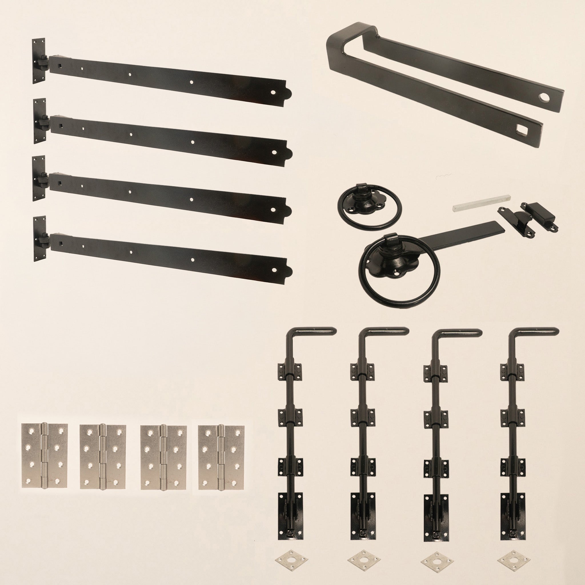 4 Leaf Bifold Entrance Gate Black Ironwork Bundle