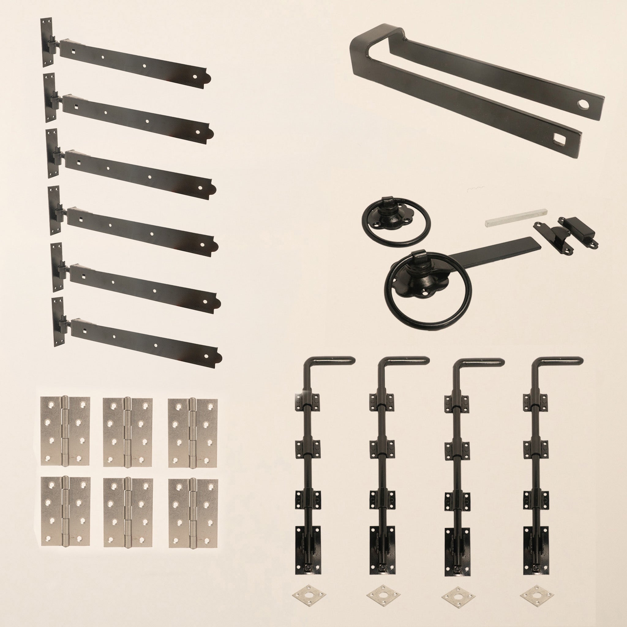 4 Leaf Bifold Entrance Gate Black Ironwork Bundle