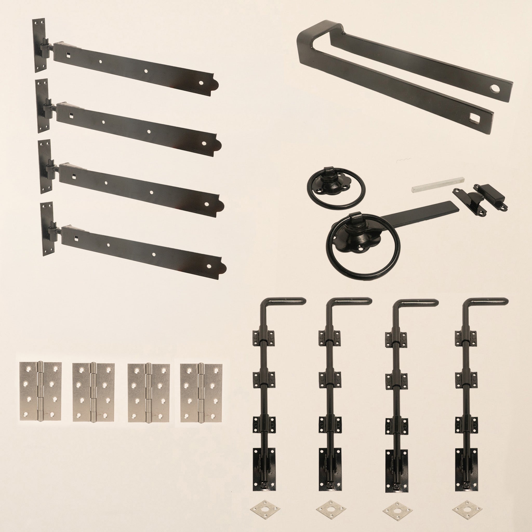 4 Leaf Bifold Entrance Gate Black Ironwork Bundle