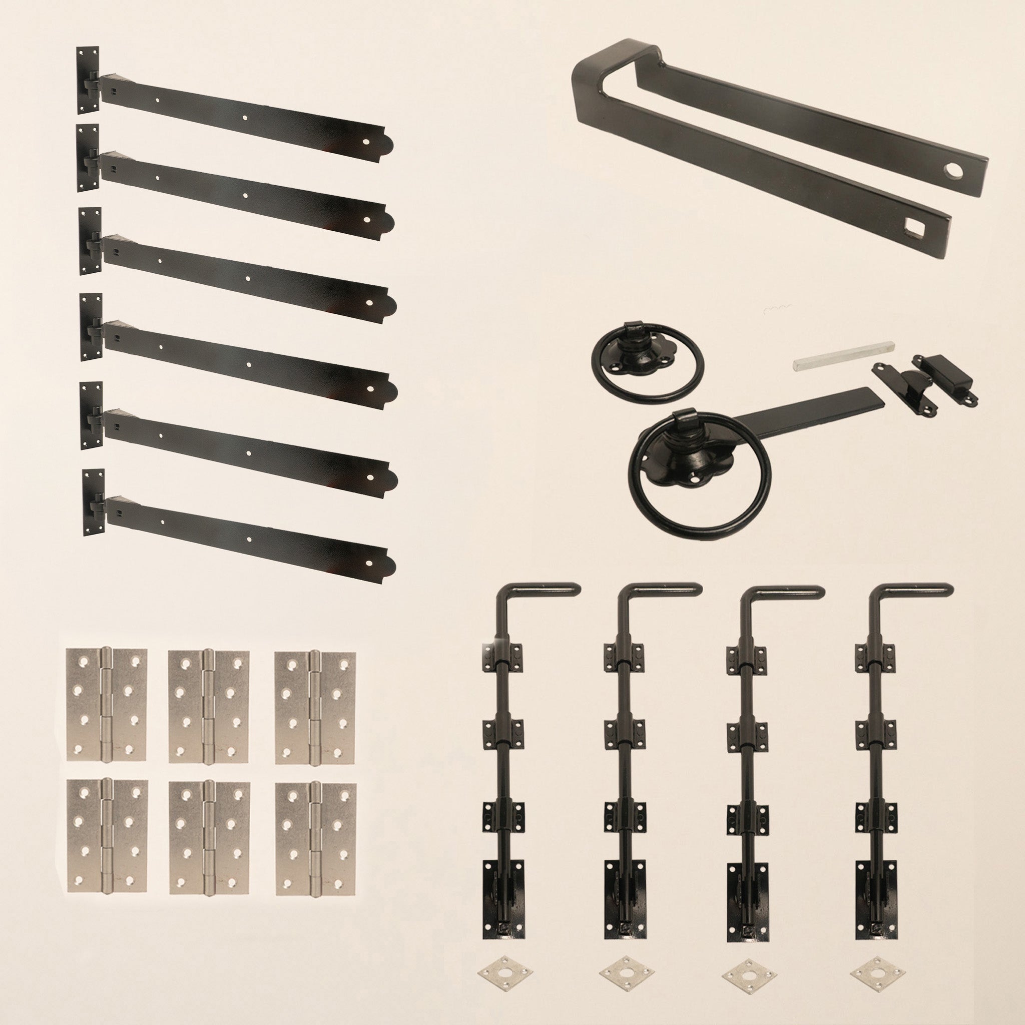 4 Leaf Bifold Entrance Gate Black Ironwork Bundle