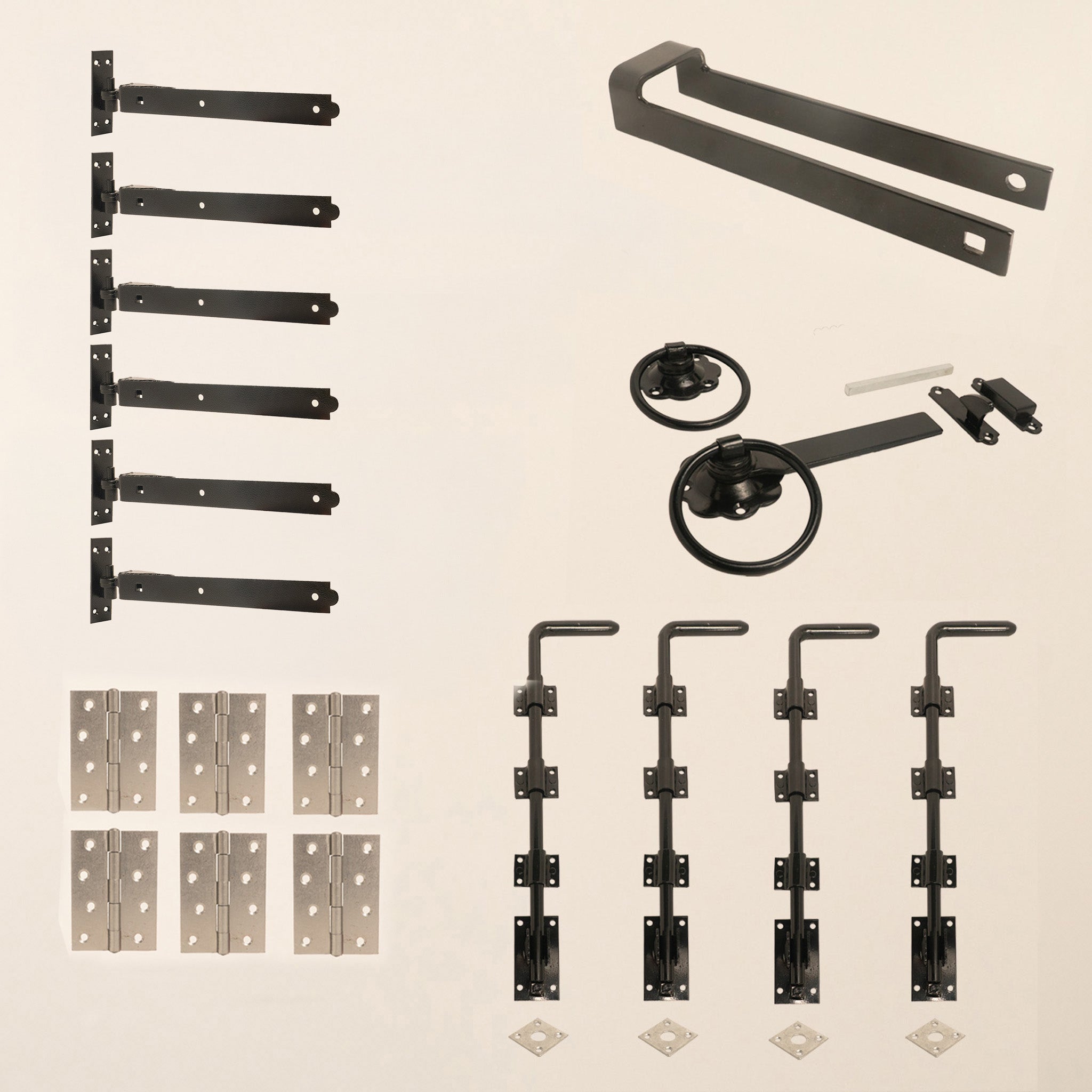 4 Leaf Bifold Entrance Gate Black Ironwork Bundle