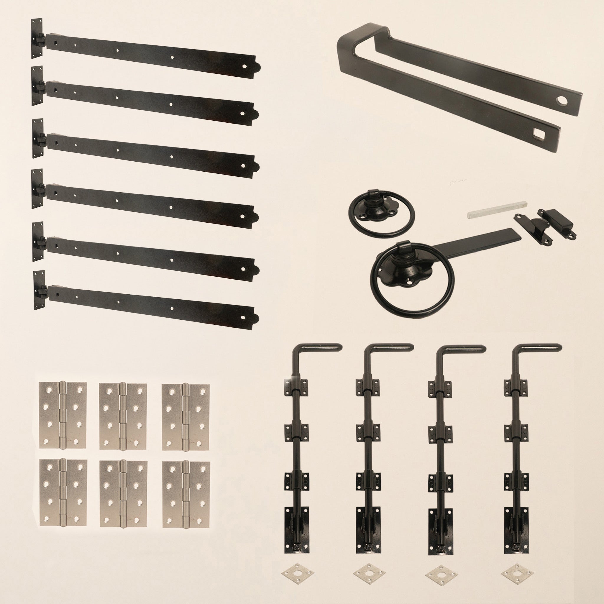 4 Leaf Bifold Entrance Gate Black Ironwork Bundle