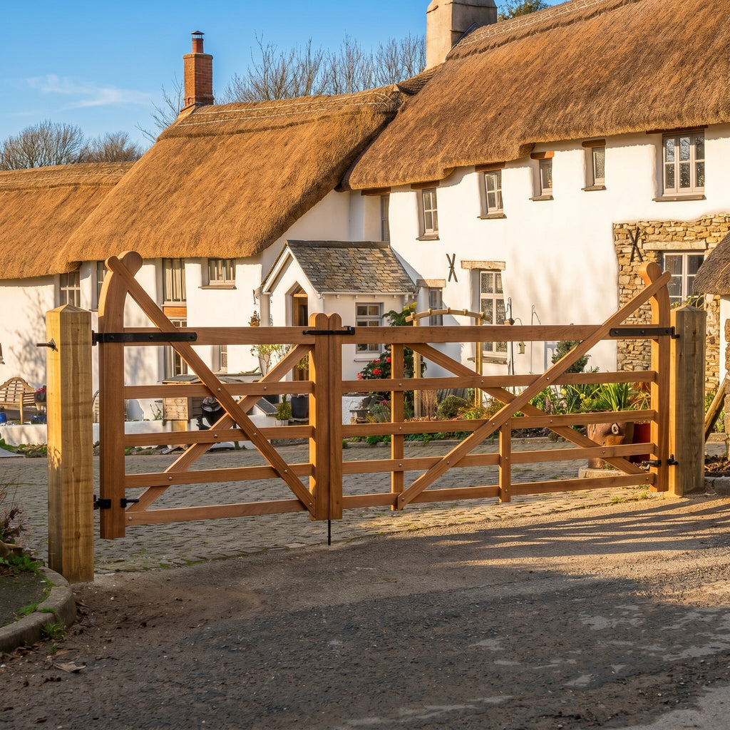 Exbourne Iroko Hardwood Curved Heel Gate