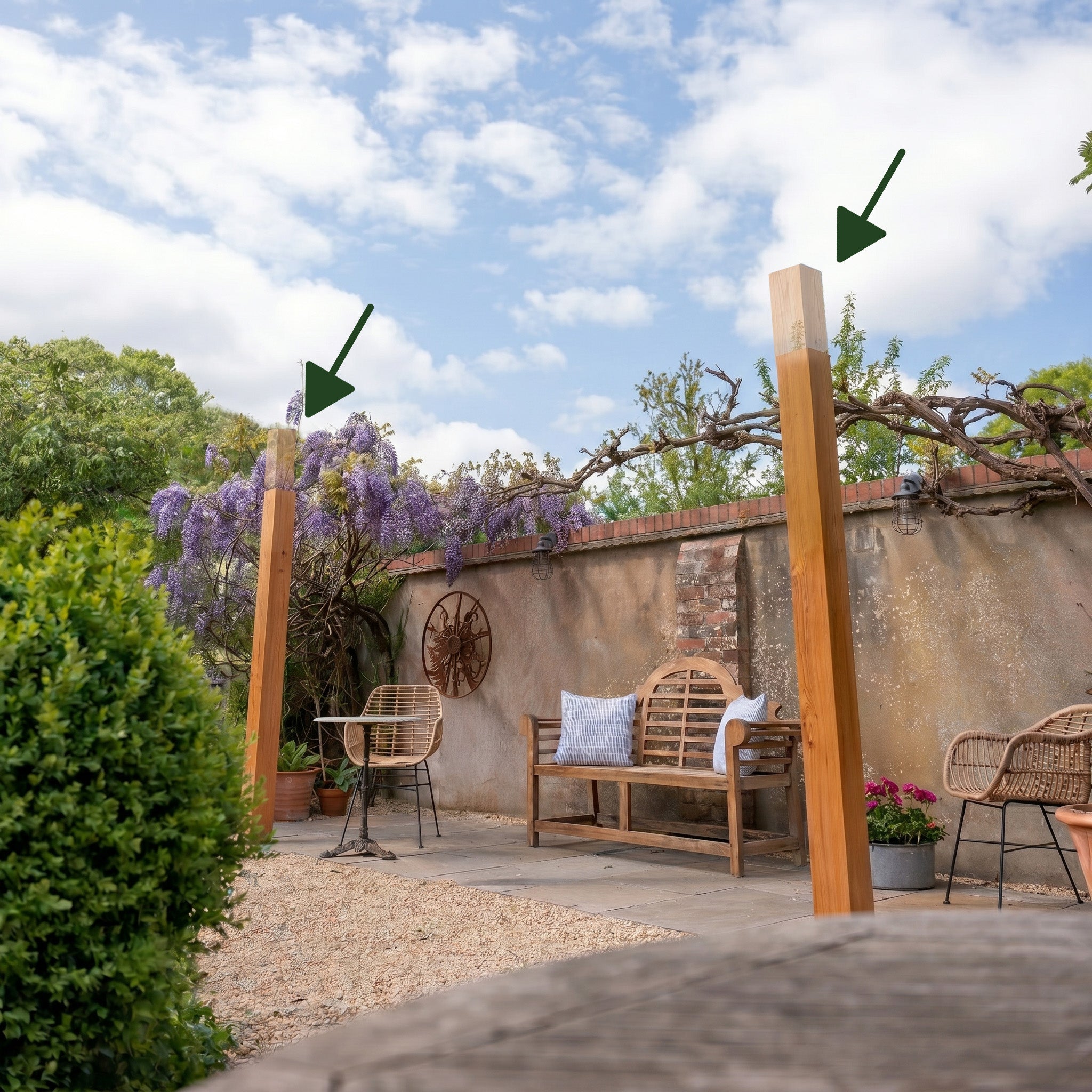 Cedar Extended Post Height - Total Post Height 3m (2 Posts for Pergolas)