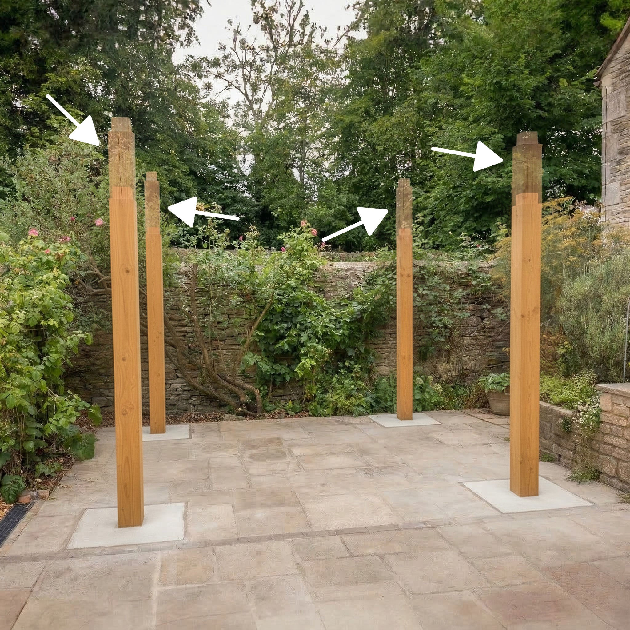 Cedar Extended Post Height - Total Post Height 3m (4 Posts for Pergolas)