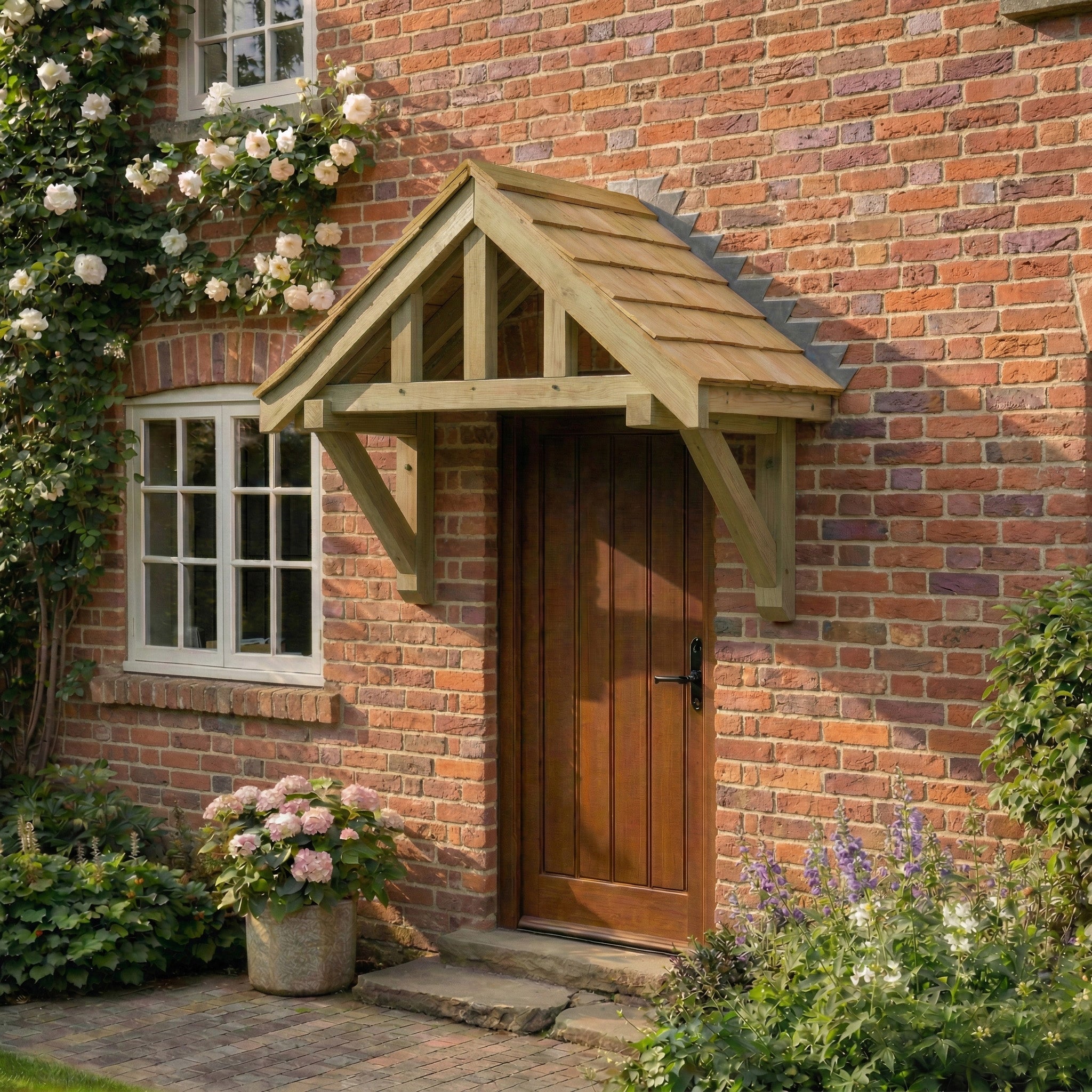 Apex Featheredge Roof Pressure-Treated Softwood Porch Canopy