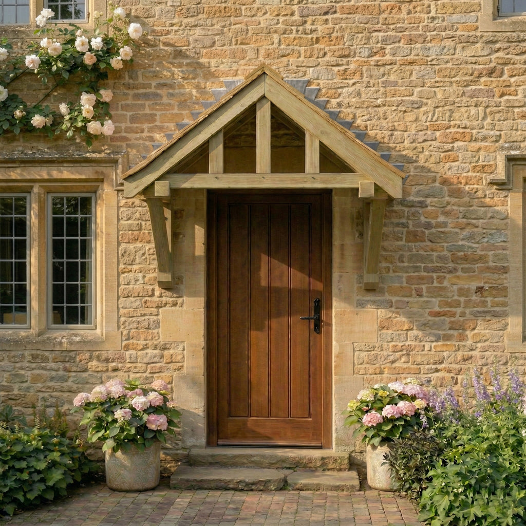 Apex Featheredge Roof Pressure-Treated Softwood Porch Canopy