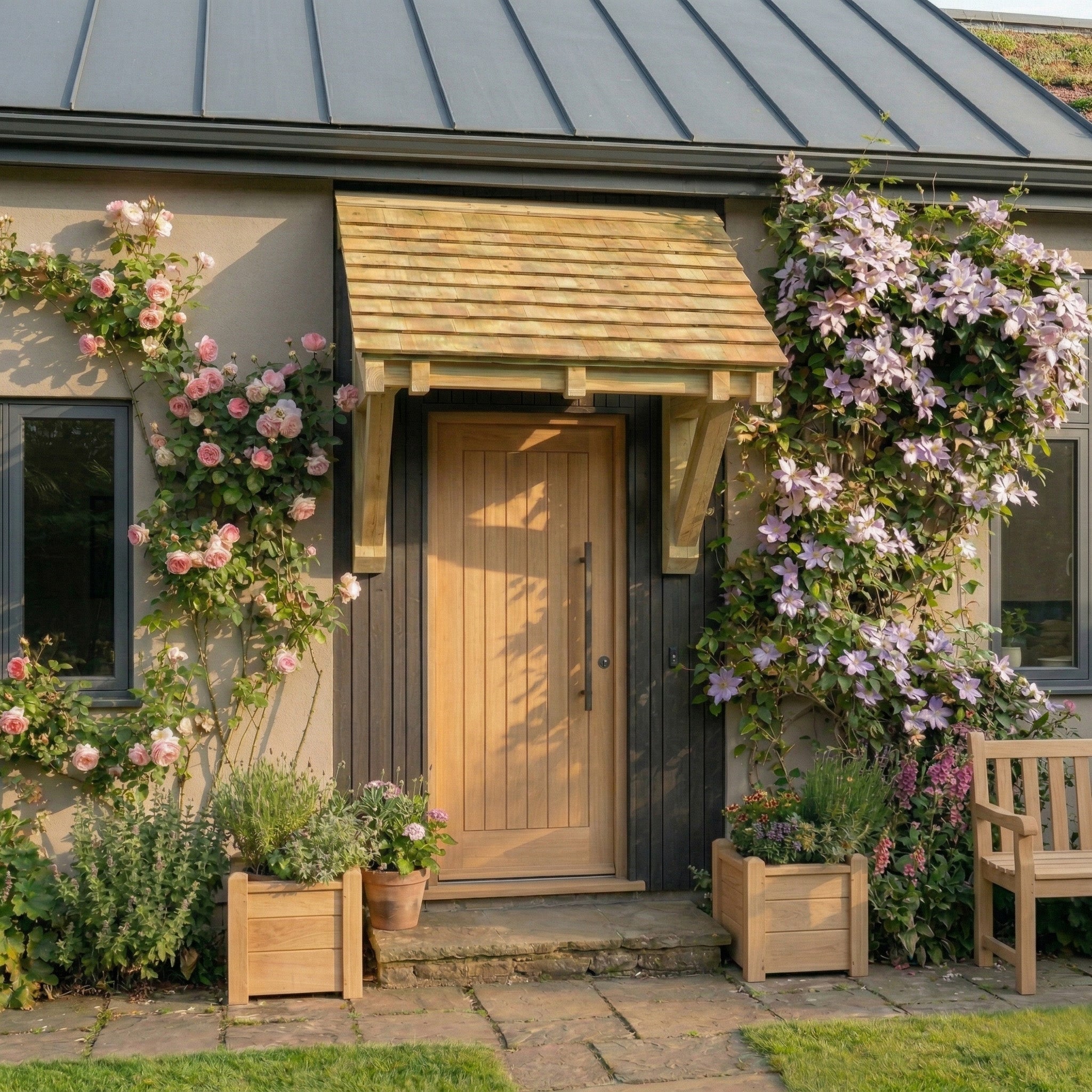 Pent Featheredge Roof Pressure-Treated Softwood Porch Canopy
