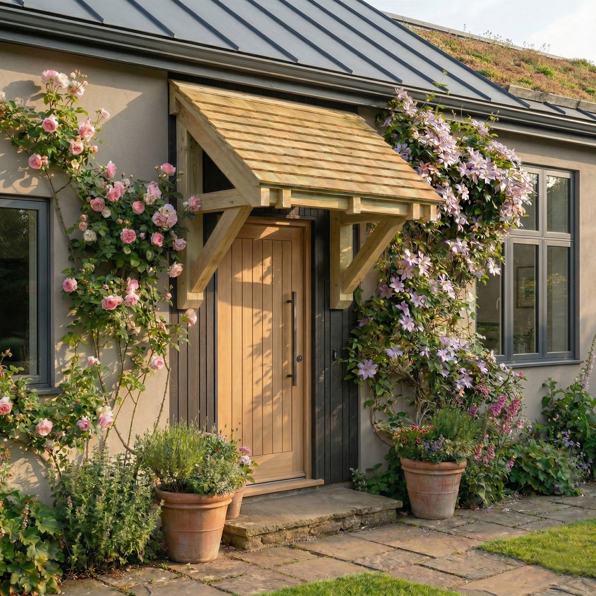 Pent Featheredge Roof Pressure-Treated Softwood Porch Canopy