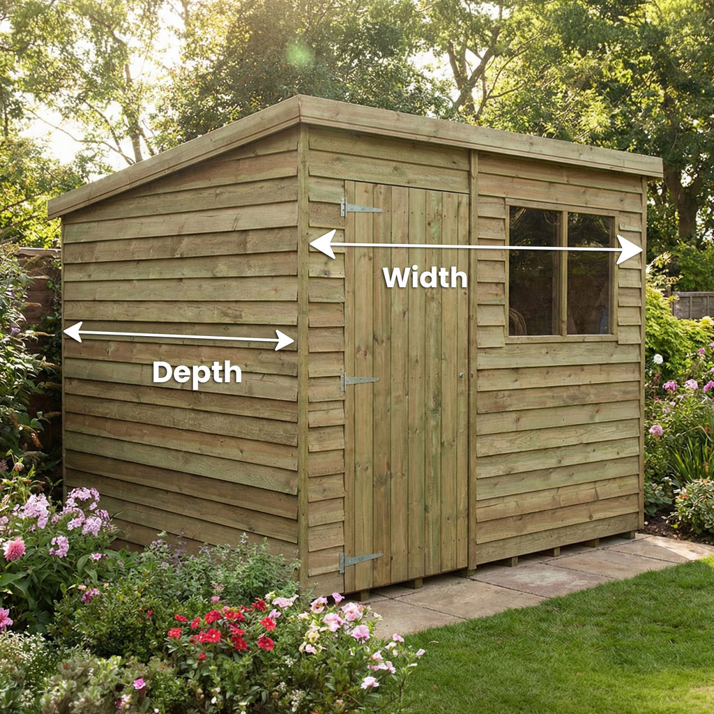 Ruby Felt Roof Featheredge Pent Shed