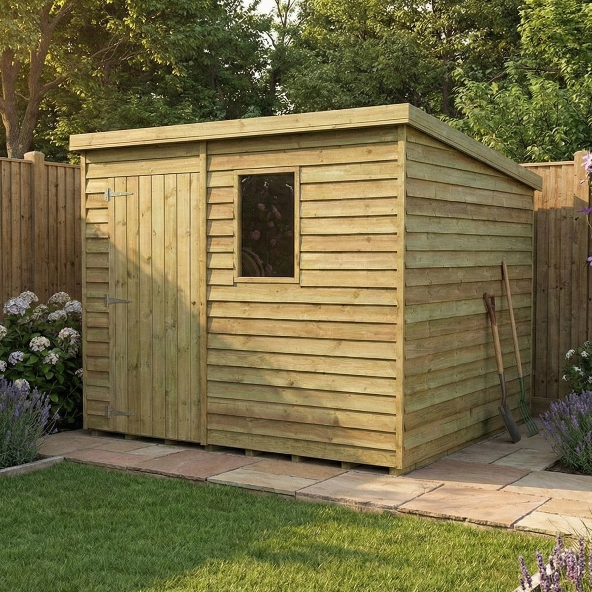 Ruby Felt Roof Featheredge Pent Shed