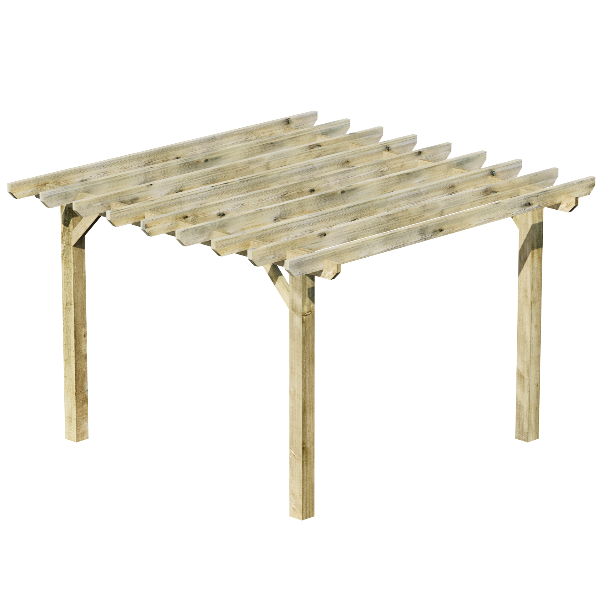 Wooden Pergola - Flat & Open Roof