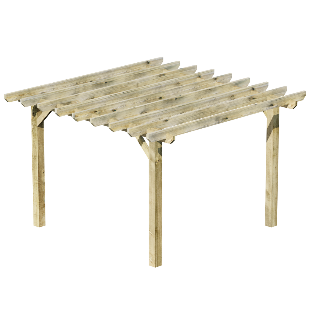 Wooden Pergola - Flat & Open Roof