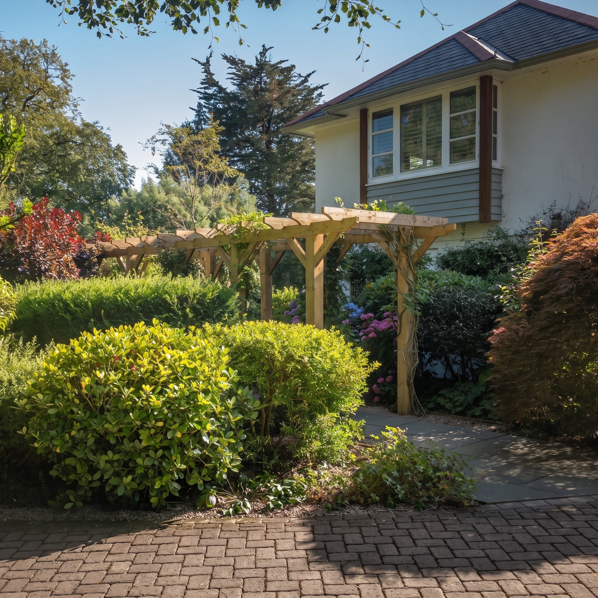 Wooden Pergola - Flat & Open Roof