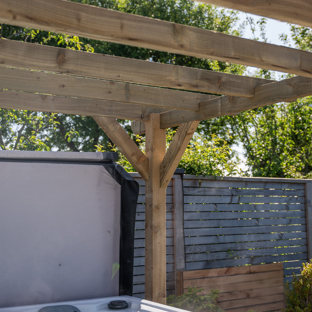 Ruby Ready Flat Roof Sawn Pergola