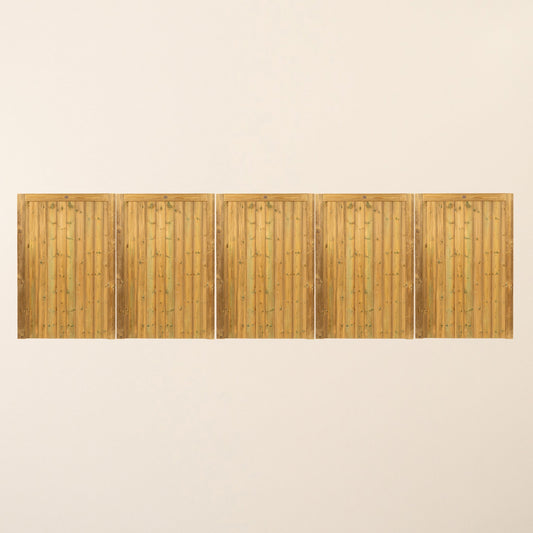 Croyde Scandinavian Redwood Bifold 5-Leaf Driveway Gate