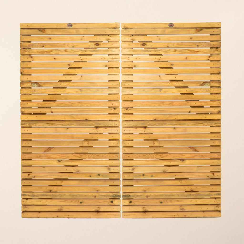 Scandinavian Redwood Slatted Driveway Gates