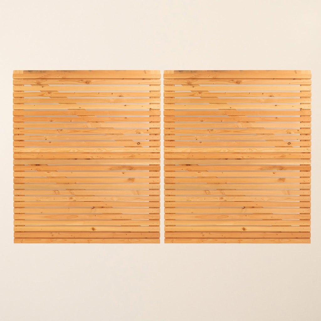 Larch Slatted Gates Pair