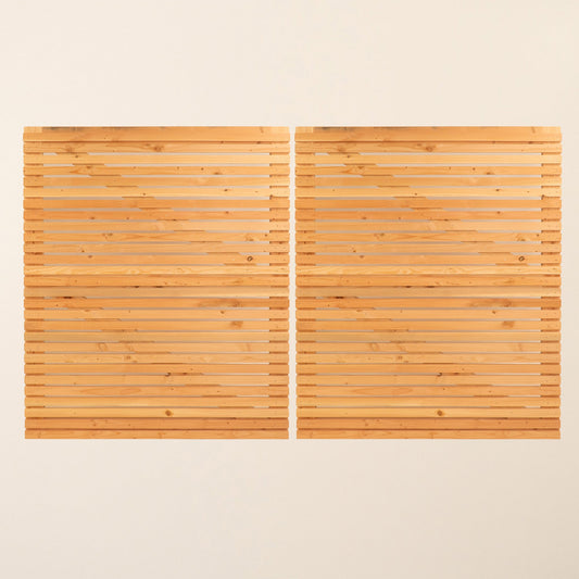 Larch Slatted Gates Pair