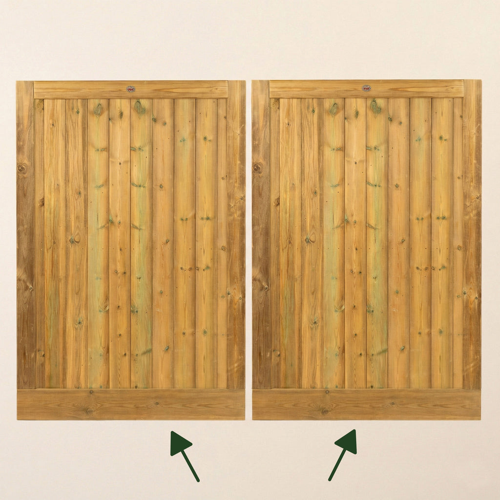 Redwood Thicker Bottom / Middle Rail for Gates (Allows for Automation - Pair)