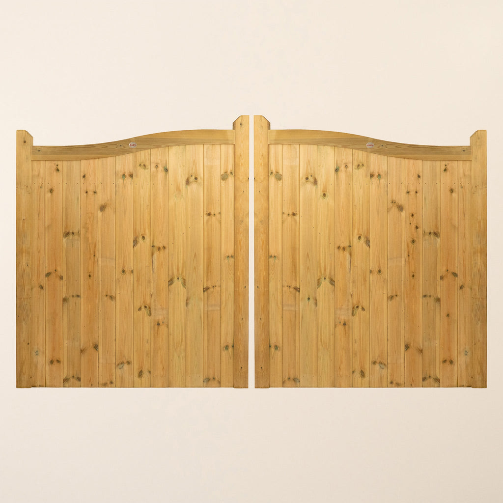 Swan Neck Scandinavian Redwood Gate Pair