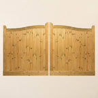 Swan Neck Scandinavian Redwood Sliding Driveway Gate