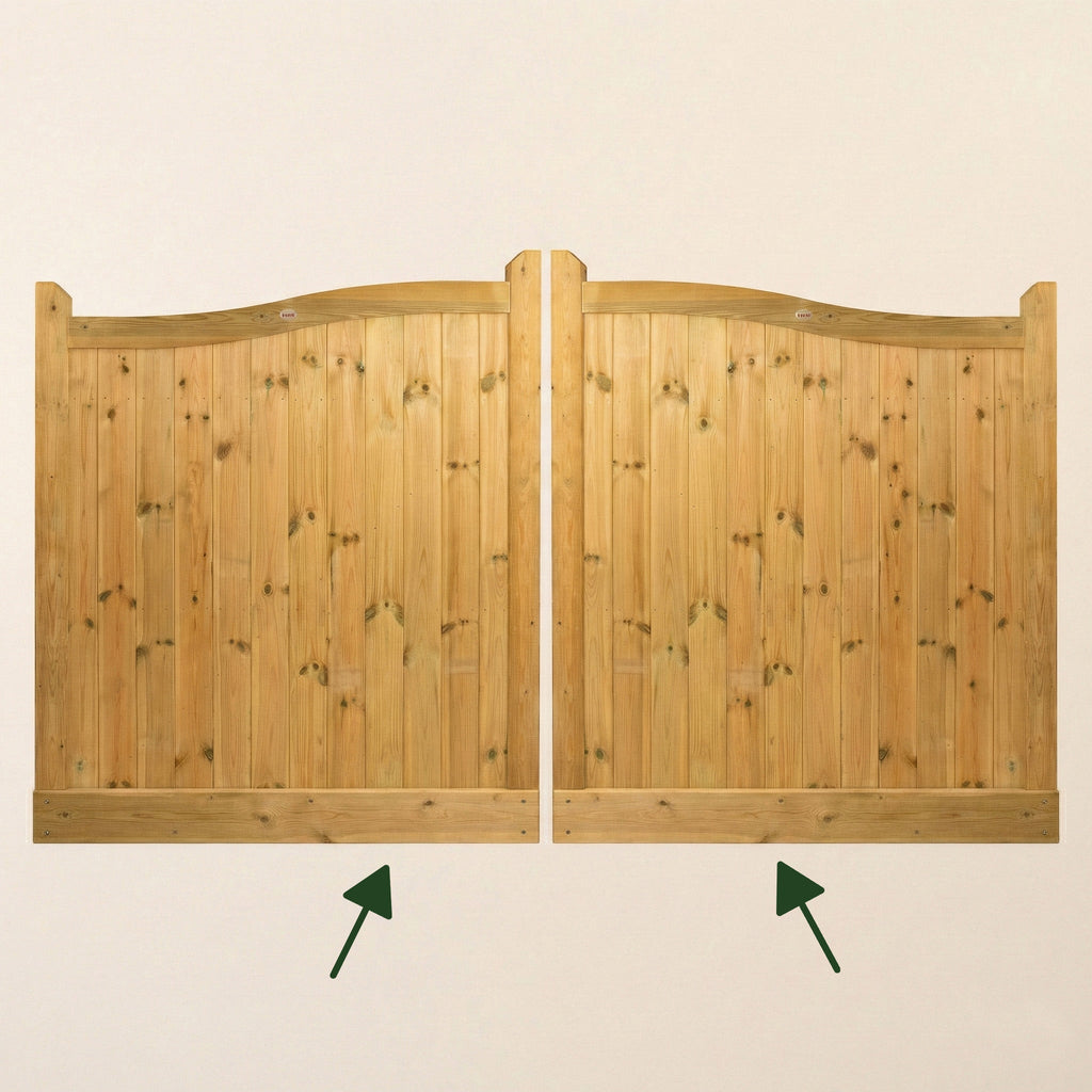 Redwood Thicker Bottom / Middle Rail for Gates (Allows for Automation - Pair)
