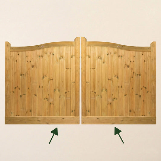 Redwood Thicker Bottom / Middle Rail for Gates (Allows for Automation - Pair)