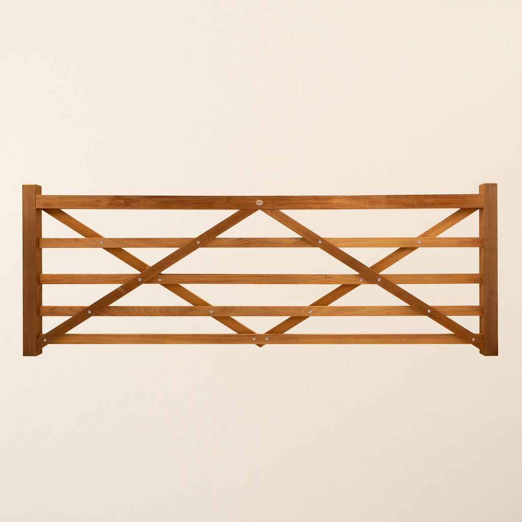 Iroko 5-Bar Entrance Gate