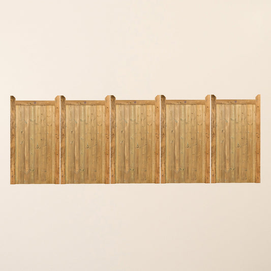 Highampton Scandinavian Redwood Bifold 5-Leaf Driveway Gate