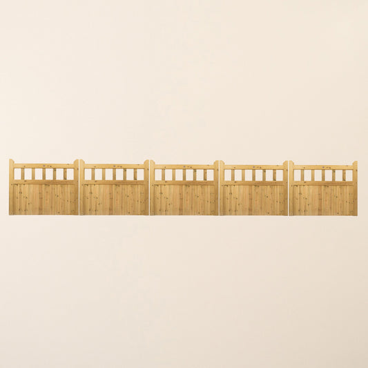 Cottage Scandinavian Redwood Bifold 5-Leaf Driveway Gate