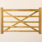 Planed Scandinavian Redwood 5-Bar Field/Driveway Gate