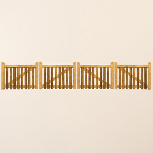 Salcombe Scandinavian Redwood Bifold 4-Leaf Driveway Gate