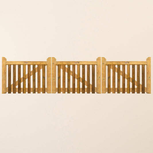 Salcombe Scandinavian Redwood Bifold 3-Leaf Driveway Gate