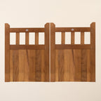 Iroko Cottage Mortise & Tenon Driveway Gate Pair