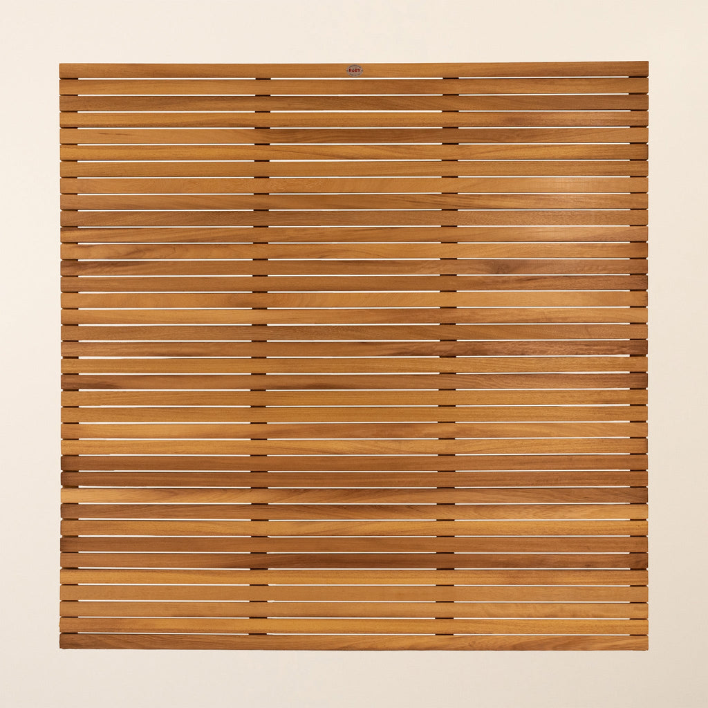 Iroko Slatted Fence Panels (6mm Spacings)