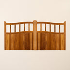 Iroko Swan Neck Cottage Driveway Gate Pair