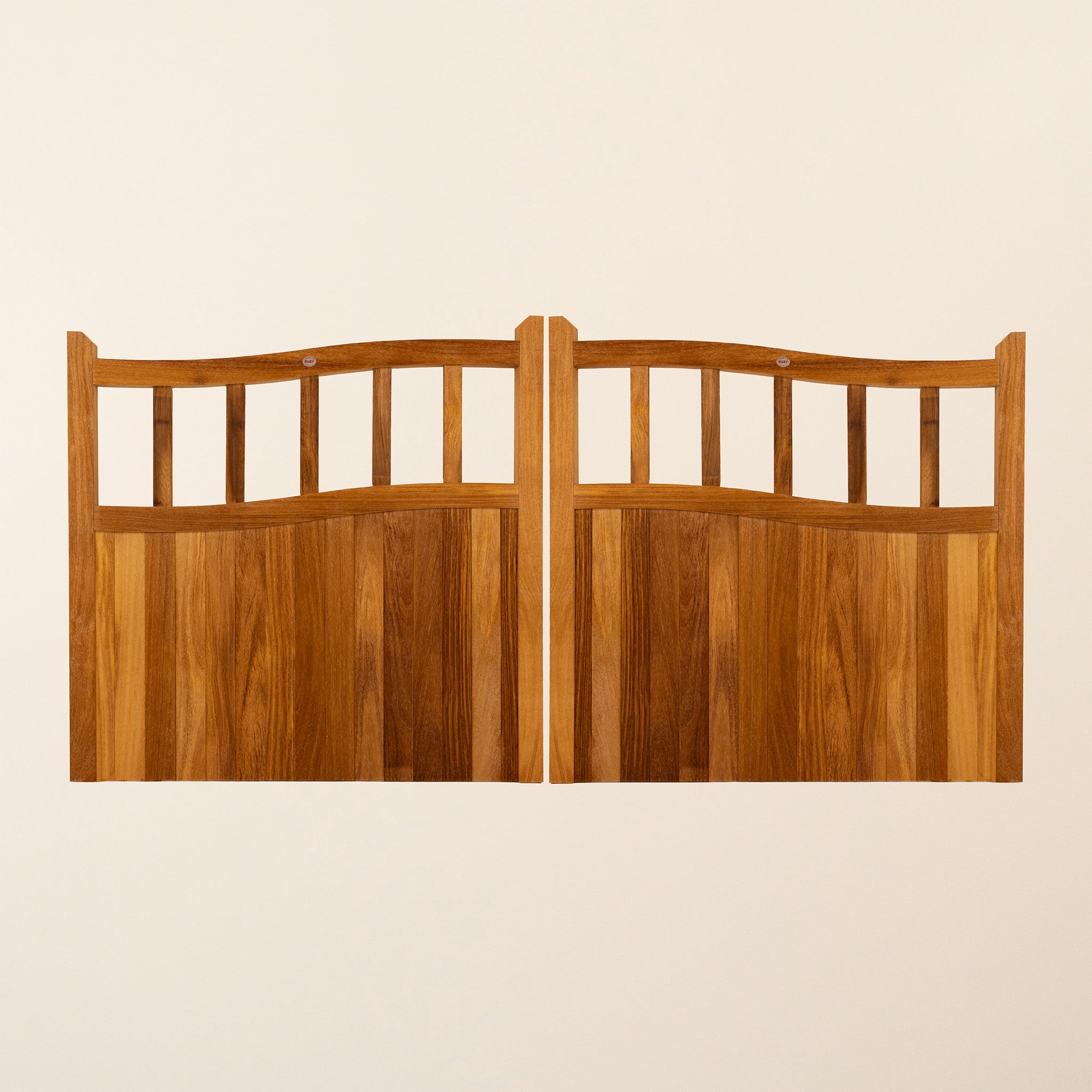 Iroko Swan Neck Cottage Driveway Gate Pair