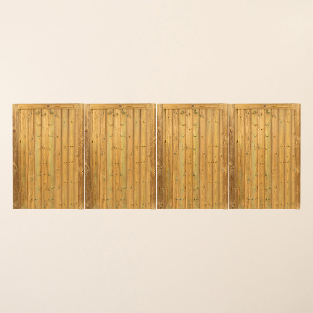 Croyde Scandinavian Redwood Bifold 4-Leaf Driveway Gate