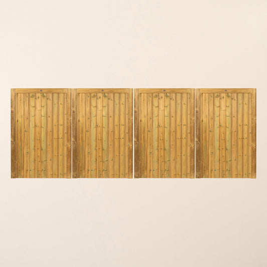 Croyde Scandinavian Redwood Bifold 4-Leaf Driveway Gate
