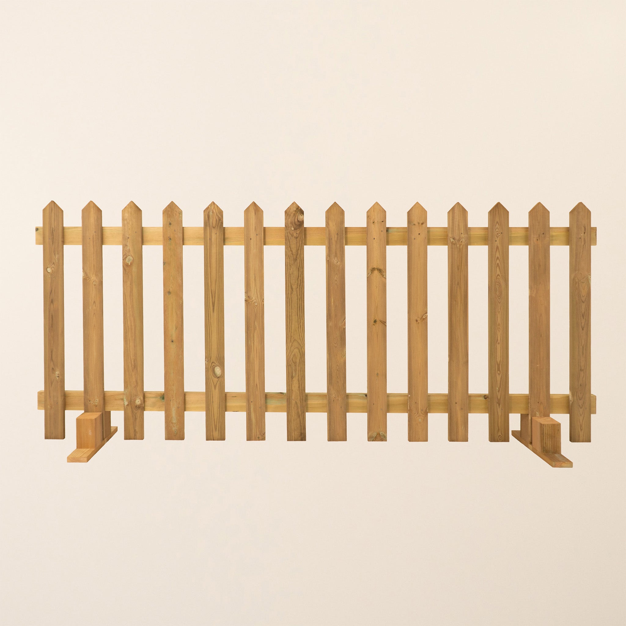 Portable Freestanding Scandinavian Redwood Treated Picket Fence Panel