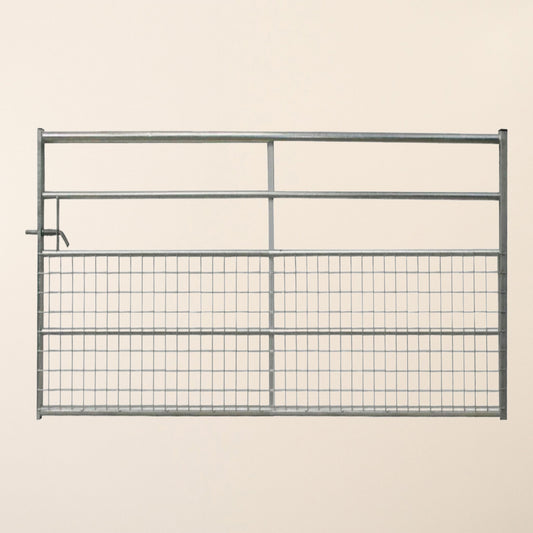 IAE Galvanised Steel 5-Rail Half-Meshed Gate