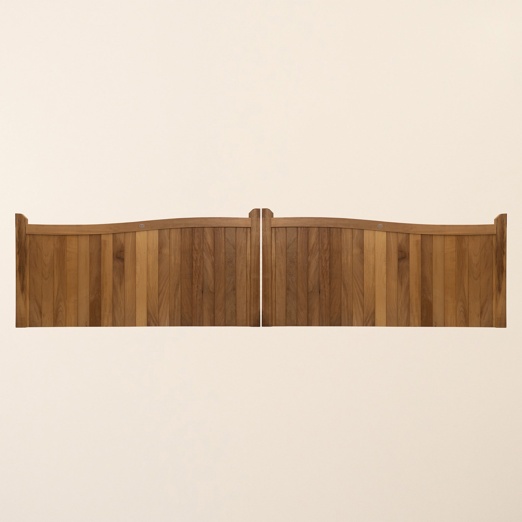 Iroko Swan Neck Driveway Gate Pair
