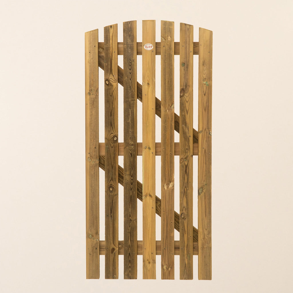 Mixed Softwood Curved Top Premium Picket Gate (1.8m High)
