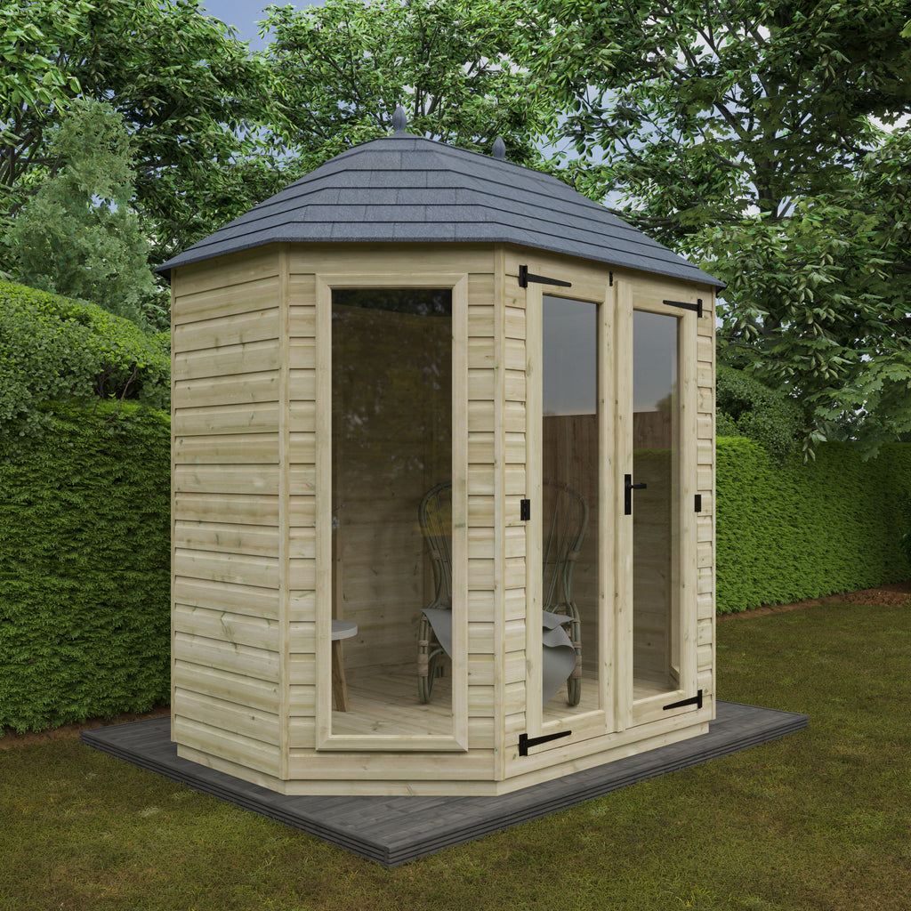 Tanalised Octagonal Full Pane Summerhouse