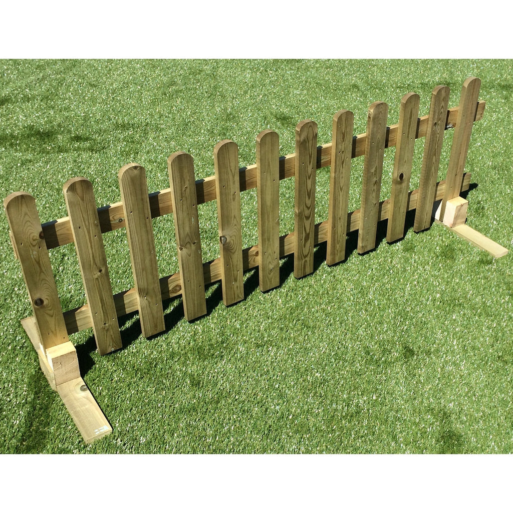 Portable Freestanding Scandinavian Redwood Treated Picket Fence Panel