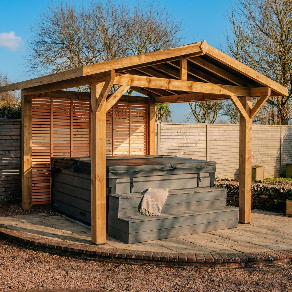 Full-Height Slatted Wall with Pergola Kit – Individual Wall