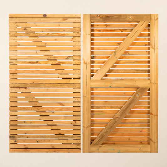Scandinavian Redwood Slatted Single Gate