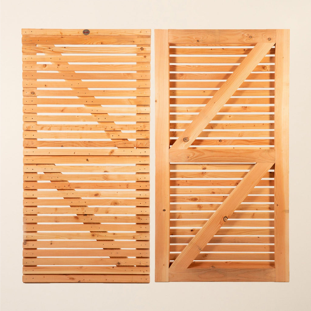 Larch Single Slatted Gate