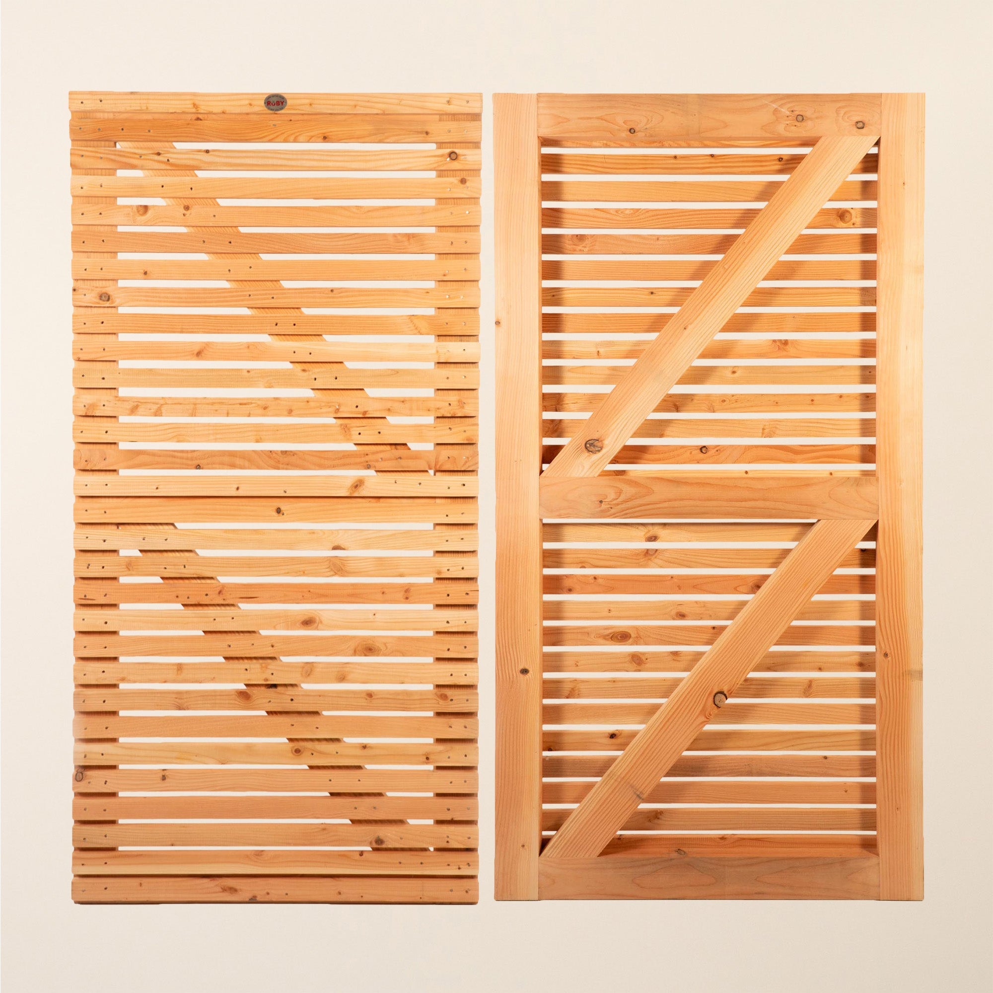 Larch Single Slatted Gate